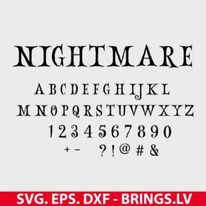 Nightmare Before Christmas Font SVG