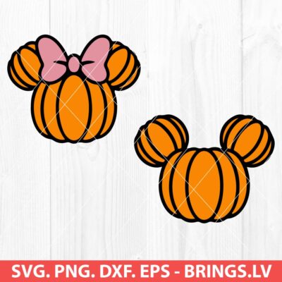 Disney Halloween Pumpkin Mickey Minnie Mouse Fall Autumn SVG
