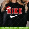 Nike Logo Christmas SVG, Nike Santa Hat SVG, Nike Christmas SVG, Santa