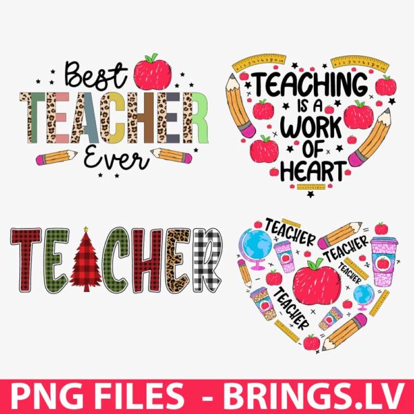 Teacher Christmas Trees Sublimation Graphic PNG
