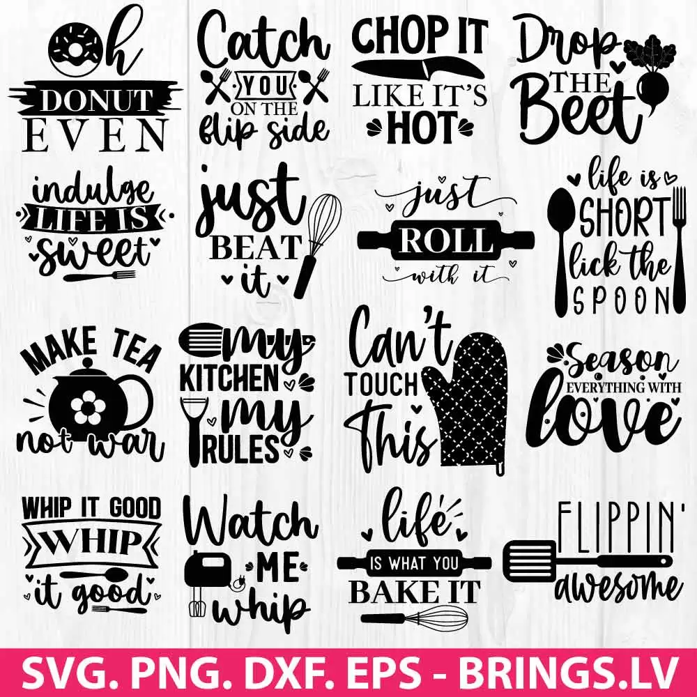 Funny Kitchen Sayings SVG Bundle Kitchen Towel Svg Cut Files