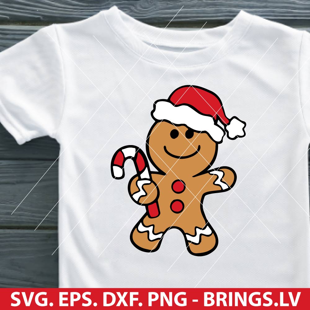 Cute Christmas Gingerbread Man SVG