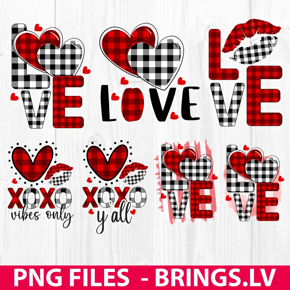 XOXO Plaid Hearts Valentine's Day Sublimation