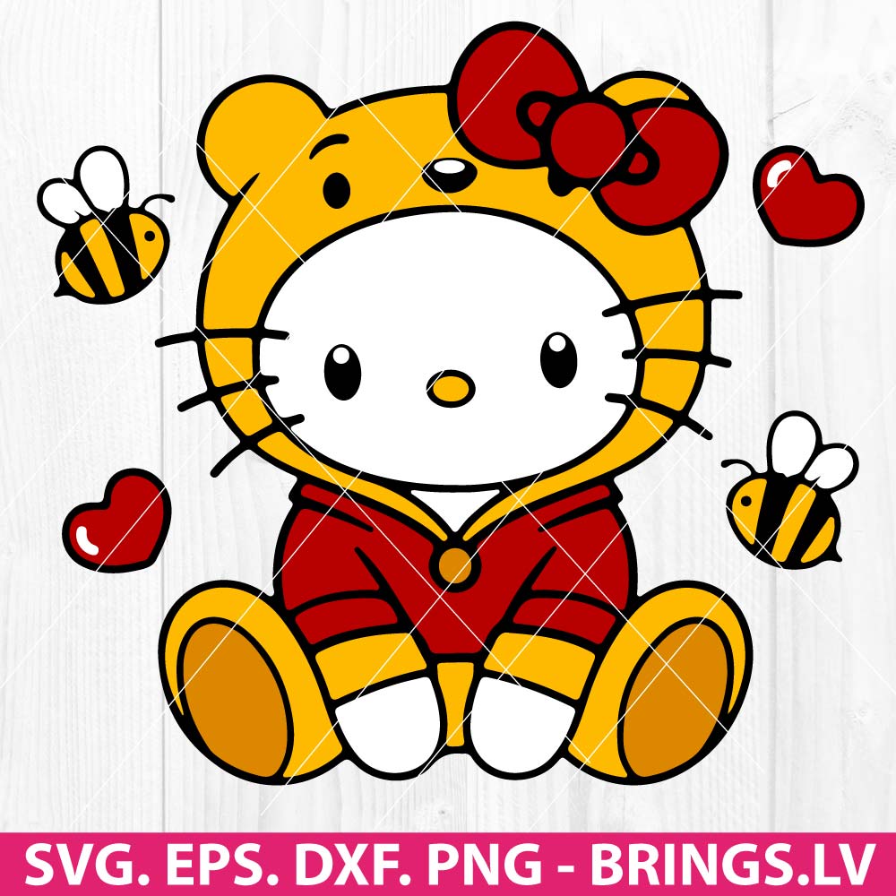 Kitty Winnie Pooh Valentine SVG