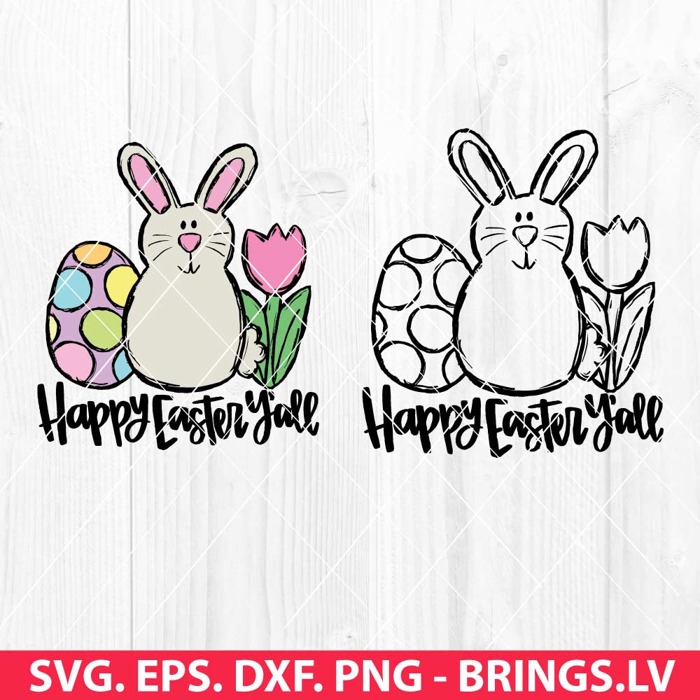 Easter Bunny Hand Drawn SVG