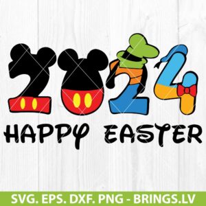 Mickey and Minnie Happy Easter Bunny Rabbit SVG