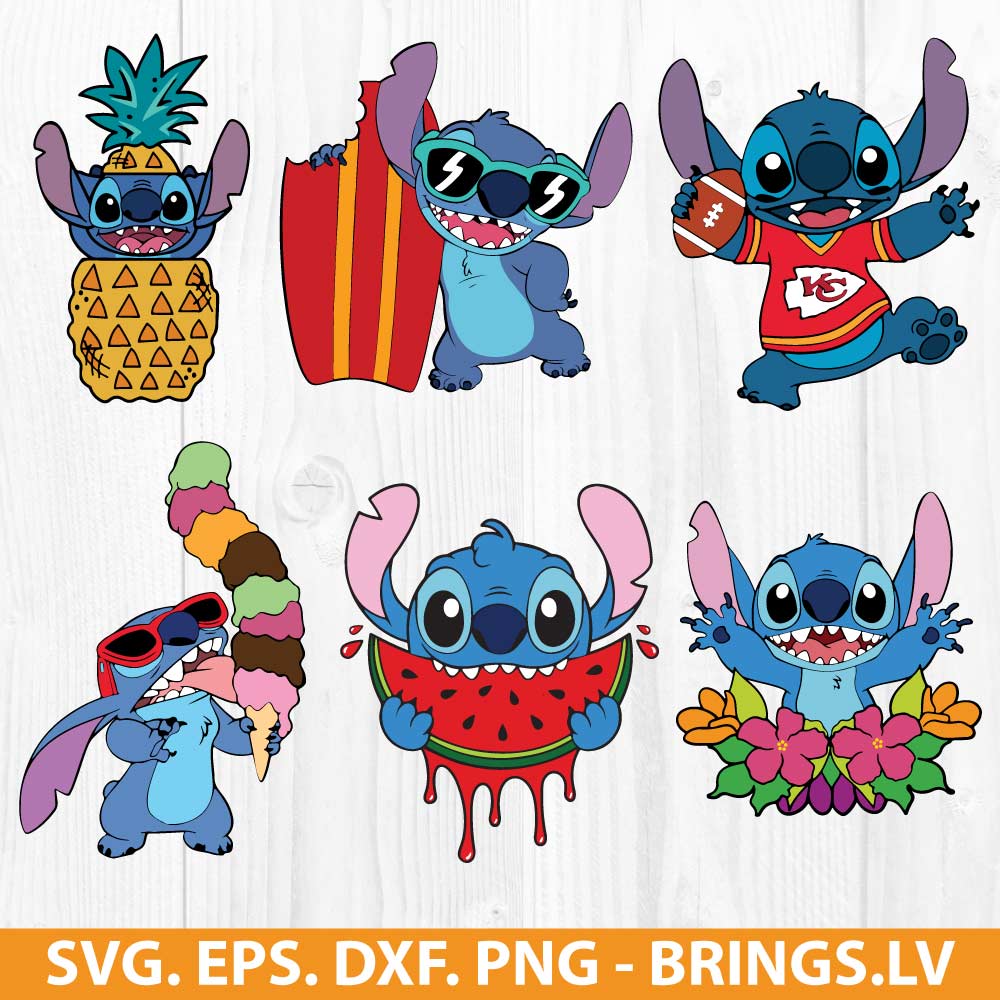 Disney Stitch Summer SVg Bundle