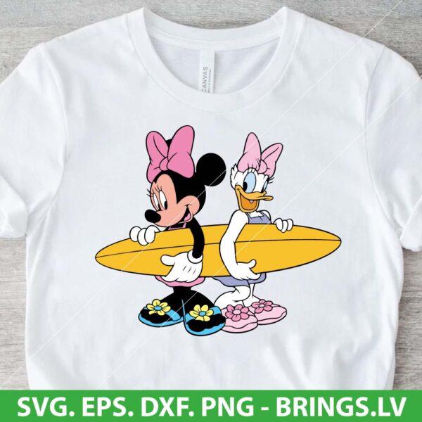 Minnie Mouse and Daisy Duck Beach SVG