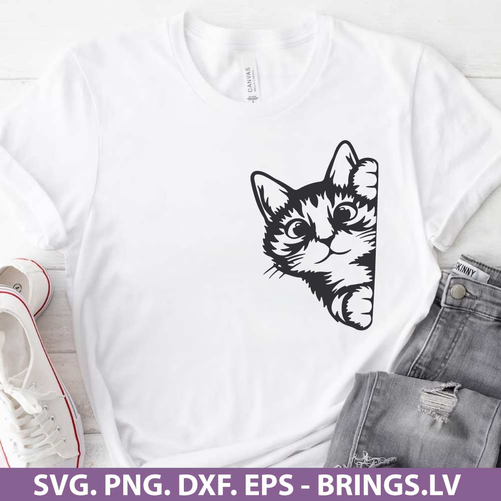 Cute Peeking Cat SVG