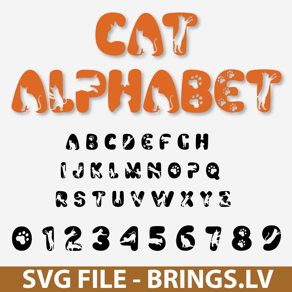 Cat Font SVG Cut File