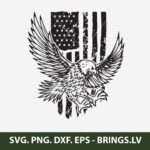 Flying Eagle With USA Flag SVG, Ptriotic SVG, USA Flag Svg, 4th of July SVG, DXF, PNG, EPS, Cut Files for Cricut and Silhouette, Digital Download