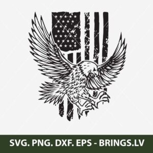 Flying Eagle With USA Flag SVG