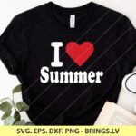 I Love Summer SVG, Summer SVG Tshirt Design, Love Summer Clip Art, Printable Summer Vector, PNG, DXF, EPS, Cut Files for cricut, Silhouette