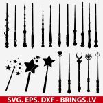 Harry Potter Wand SVG Bundle, Wizard Wand SVG, Magic Wand SVG, Harry Potter Clipart, DXF, EPS, Cut Files, Cricut, Silhouette Vector Files