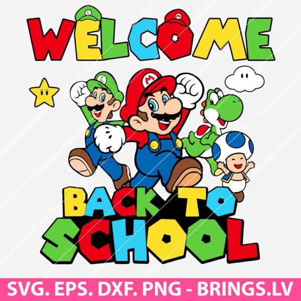 Welcome Back To School Super Mario SVG