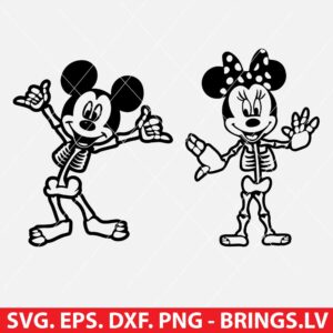 Mickey And Minnie Mouse Skeleton SVG