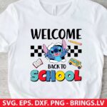 Stitch Welcome Back To School SVG, Lilo and Stitch SVG, Stitch SVG, Teacher SVG, PNG, DXF, EPS, Cut Files for Cricut, Silhouette