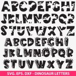 Dinosaur Letters SVG, Dinosaur Alphabet SVG, Dino Letters SVG, Dinosaur SVG, Kids Alphabet SVG, Educational SVG, Kids Room Decor SVG