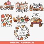 Fall Sublimation, Fall Leaf PNG, Autumn design bundle, Autumn-themed crafts, Thanksgiving sublimation bundle, Fall designs for mugs