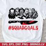 Squad Goals Halloween Horror Movie Killers SVG PNG DXF EPS Cutting Files for Cricut, Silhouette, ScanNCut, Instant Download