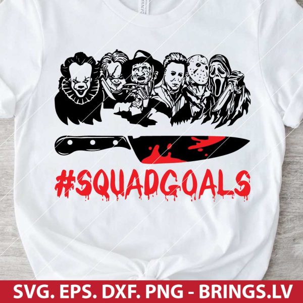 Squad Goals Halloween Horror Movie Killers SVG