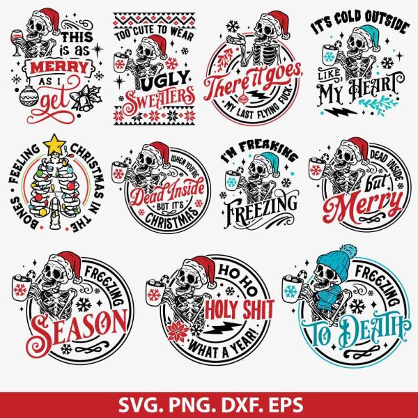 Skeleton holiday SVG bundle