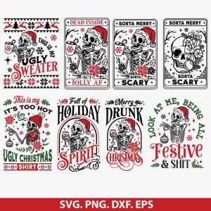 Christmas skeleton SVG