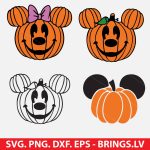 Mickey and Minnie Mouse Halloween Pumpkin Head SVG Bundle, Trick-or-treat Mickey SVG, PNG, DXF, EPS, Cut Files for Cricut, Silhouette