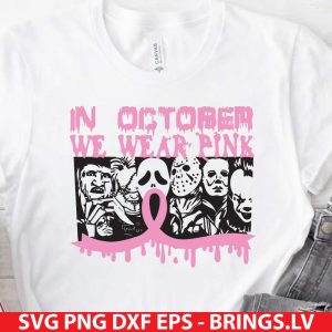 Horror Movie in October We Wear Pink SVG