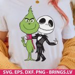 Jack Skellington and Grinch SVG, Nightmare Before Christmas SVG, Grinch Christmas SVG, Halloween and Christmas SVG, PNG, DXF, EPS