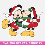 Mickey Kiss Minnie Christmas SVG, Mickey and Minnie Christmas, Mickey and Minnie under mistletoe, Christmas love SVG, Holiday cut file