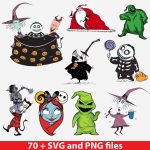 The Nightmare Before Christmas SVG and PNG Characters, Tim Burton SVG Jack Skellington SVG, Sally SVG, Halloween SVG, Oogie Boogie SVG