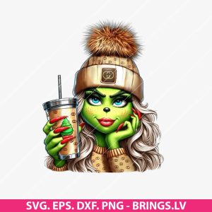 Grinch Girl face PNG