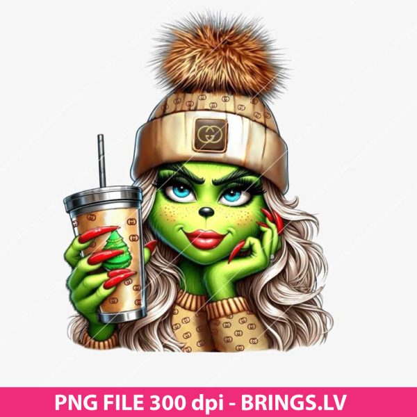 Grinch Girl face PNG Sublimation