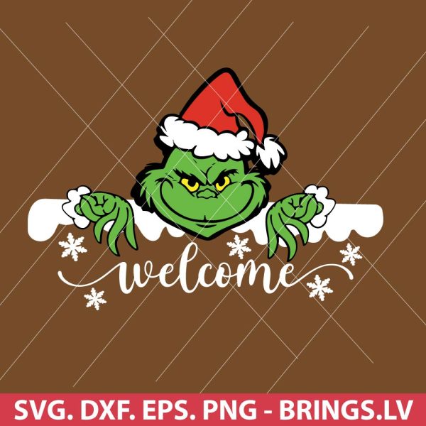 Grinch Welcome Sign SVG