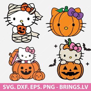 Hello Kitty Halloween Pumpkin SVG