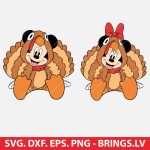 Mickey and Minnie Turkey SVG, Thanksgiving SVG, Mickey Mouse cut file, Minnie Mouse SVG, Cricut Thanksgiving, PNG, DXF, EPS