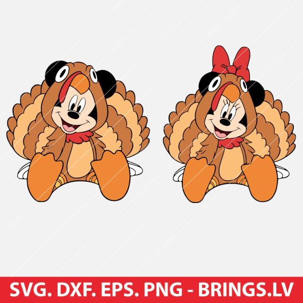 Mickey and Minnie Turkey SVG