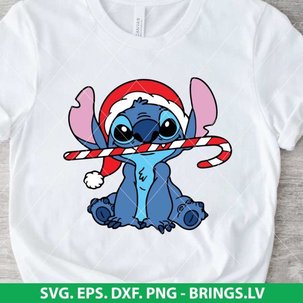 Stitch With Christmas Candy SVG