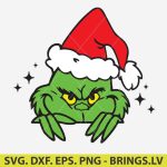 Grinch Face SVG, Grinch SVG, Grinchmas SVG, Christmas Grinch design, Cricut Grinch cut file, Grinch t-shirt design, Grinch holiday décor