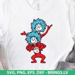 Thing 1 and Thing 2 t-shirt design SVG, Thing One and Thing Two SVG, Dr. Seuss SVG, Seuss party décor, Cat in the Hat SVG, Cricut Seuss design