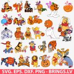 Winnie the Pooh Halloween SVG, Pooh Bear Halloween SVG, Tigger Halloween SVG, Piglet Halloween, Eeyore Halloween PNG