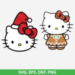 Hello Kitty Gingerbread SVG, Hello Kitty SVG, Christmas SVG, Cute Holiday Designs, Cricut SVG, Silhouette, DIY Christmas Decorations