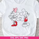 Mickey and Minnie Valentine SVG, Love SVG, Heart SVG, Mickey and Minnie couple svg, png, dxf, eps, cut files for Cricut, Silhouette