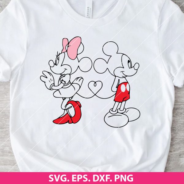 Mickey and Minnie Valentine SVG