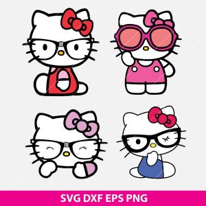 Hello Kitty Nerd Glasses SVG