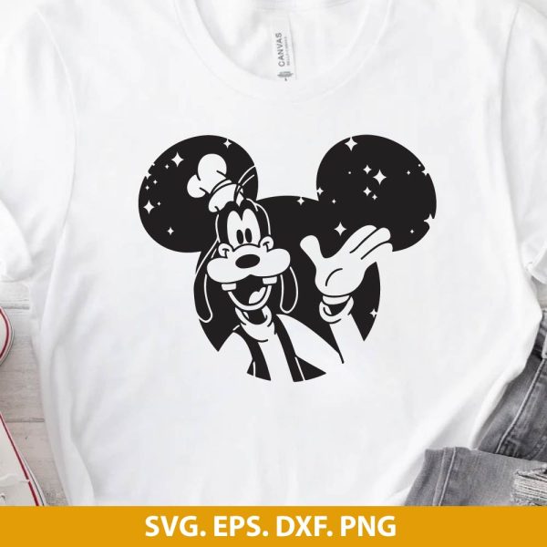 Mickey Head Goofy SVG