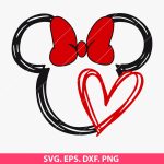 Minnie Valentine SVG, Minnie Love SVG, Valentine’s Day design, Minnie Mouse SVG, Heart SVG, PNG, DXF, EPS, Cricut and Silhouette-friendly