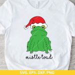 Mistle Toad SVG, Christmas Frog SVG, Christmas SVG design, Holiday toad under mistletoe, Cricut and Silhouette compatible, PNG, DXF, EPS