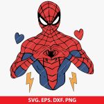 Spider-Man Valentine's SVG, SpiderMan Heart SVG, Superhero Valentine's Day Design, Superhero Love SVG, PNG, DXF, EPS, Cutting Files